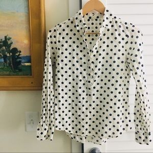 J. Crew Polka Dot Popover Top Size 00